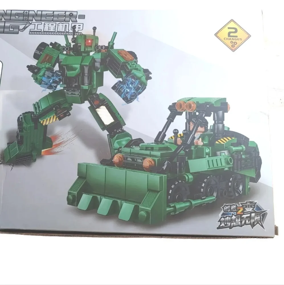 New Engineering Building Block Set Bull Dozer Tranforms Robot 452 Pcs Boy Gift